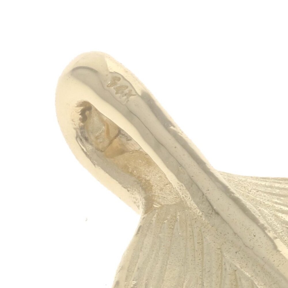 Yellow Gold Feather Pendant - 14k Nature Etched - Picture 4 of 4